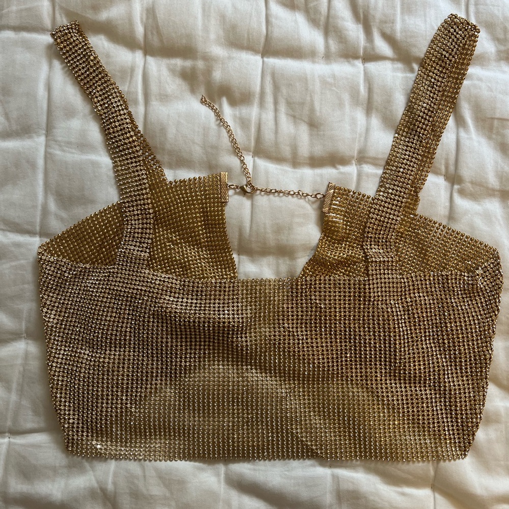 Fun gold studded crop top!